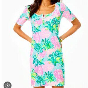 Lilly Pulitzer Gavin Henley T-Shirt Dress In Blue Ibiza Pineapple Size XXS/US 2